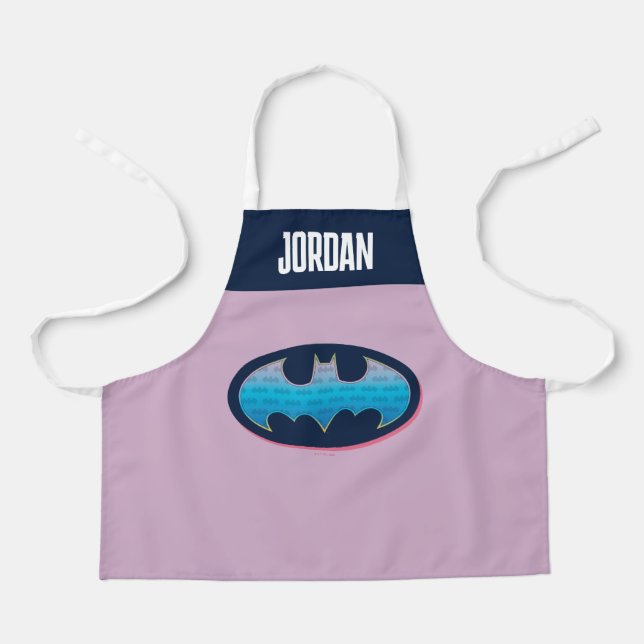 Tablier Batman | Symbole rose et bleu (Recto)