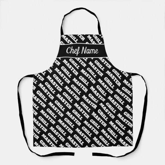 Tablier BBBQ noir et blanc pour grillmaster (Recto)