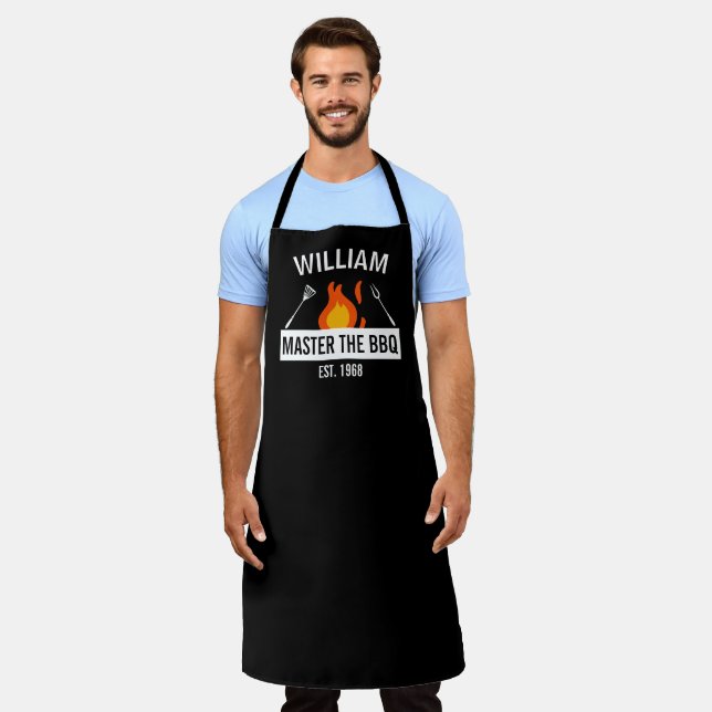 Tablier BBQ Funny Cuisine personnalisée (Porté)