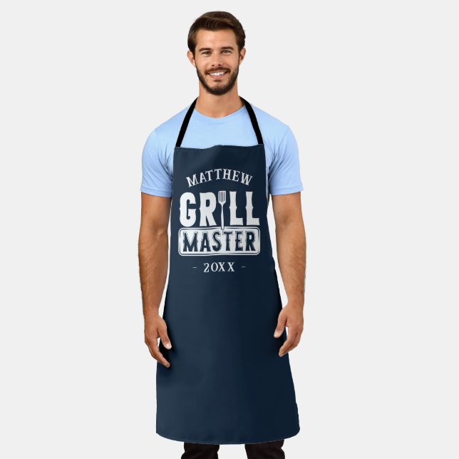 Tablier BBQ Grill Master Personnalisé Meilleur papa Père (Porté)