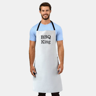 Tablier BBQ King noir blanc solide moderne élégant grill