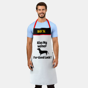 Tablier BBQ Lover Griller Funny Kiss My Wienen Chien Pun
