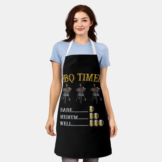 Tablier BBQ Timer Barbecue Rare Moyen Bien Bière (Porté)