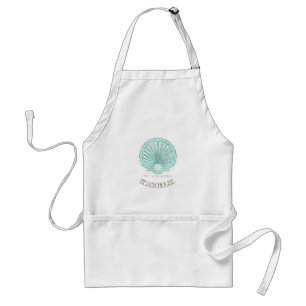 Tablier Beach House Clam Shell Aqua Blue ID623