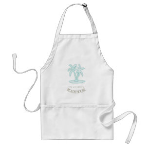 Tablier Beach House Palm Trees Aqua ID623