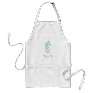 Tablier Beach House Seahorse Aqua Blue ID623