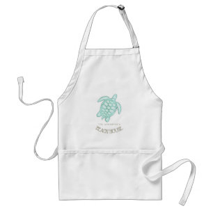 Tablier Beach House Tortue nautique Aqua Blue ID623