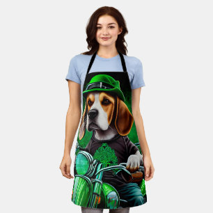 Tablier Beagle Chien conduisant vélo St. Patrick's Day