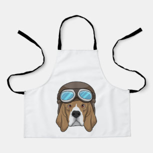 Tablier Beagle en tant que pilote avec casquette pilote