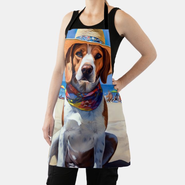 Tablier Beagle sur la plage, cadeau d'été pour les amoureu (Insitu)