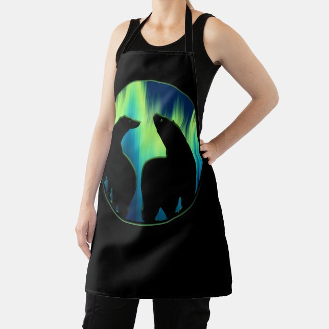 Tablier Bear Art Aprons Tribal Northern Lights Bear Aprons (Insitu)