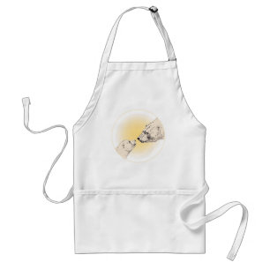 Tablier Bear Polar & Cub BB-Q Apron Wildlife Art Apron