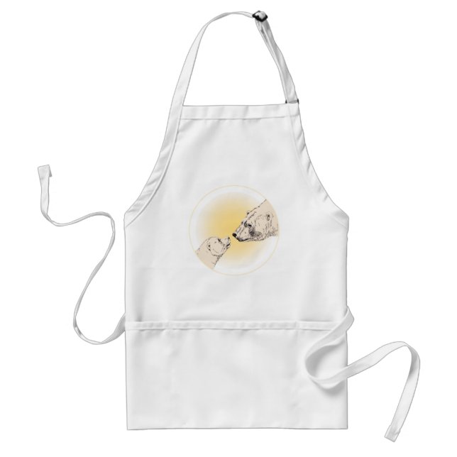 Tablier Bear Polar & Cub BB-Q Apron Wildlife Art Apron (Devant)