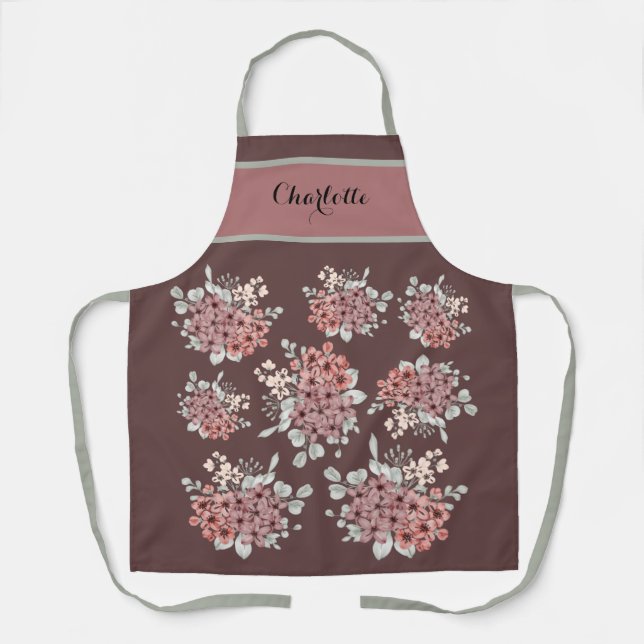 Tablier Beau bouquet de fleur de terrain personnalisé tabl (Recto)