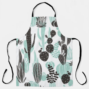 Tablier Beau cactus dessinés à la main doodé sans couture 