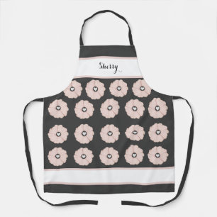 Tablier Beau gris charbon et rose floral Apron