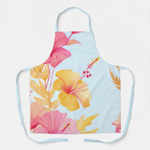 Tablier Beau Hibiscus   Aquarelle de fleur tropicale