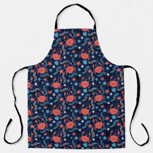 Tablier Beau motif de mer avec crabes.