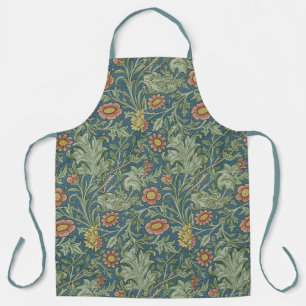 Tablier Beau motif floral William Morris Vert rose