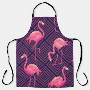 Tablier Beau motif tropical transparent avec flamme rose