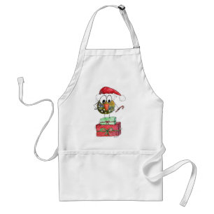 Tablier Beau Oiseau de Noël Whimsical