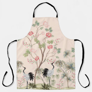 Tablier Beau papier peint exotique chinoiserie. Main dessi