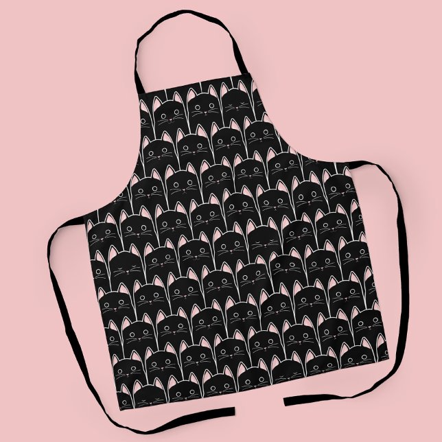 Tablier Beaucoup de Motif de chats noirs (Black Cat Pattern Apron)