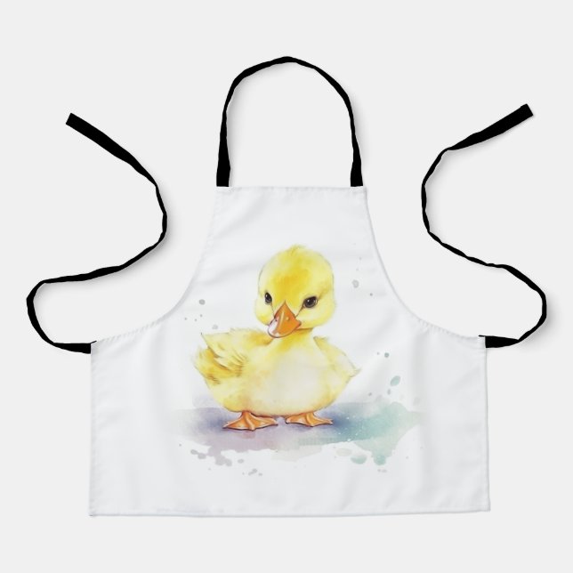 Tablier Bébé Canard 2 aquarelle tout-dessus Imprimer tabli (Recto)