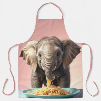 Tablier Bébé mignon Eléphant Manger Spaghetti