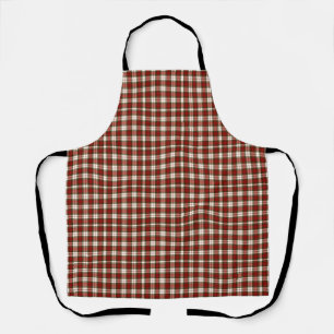 Tablier Beige clair et rouge plaid
