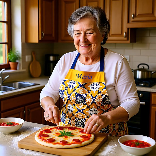 Tablier 💙 🤍 💛 Belle Azulejos bleu et jaune (Beautiful blue and yellow Azulejos Apron)