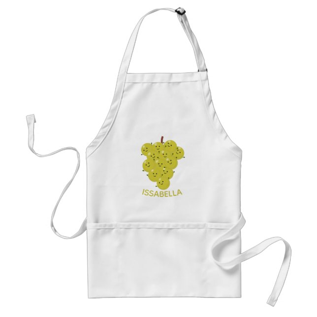 Tablier Belle bande de raisins amusante illustration (Devant)