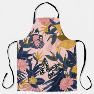 Tablier Belle couture artistique douce motif tropical