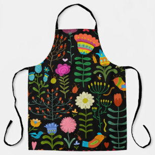 Tablier Belle fleurs dessinée à la main illustration motif