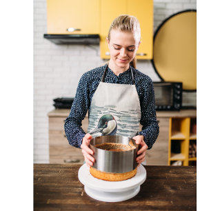 Tablier belle laine sur l'eau en aquarelle