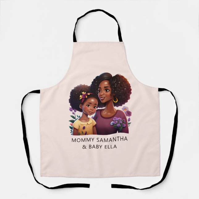 Tablier Belle maman et fille noire (12) (Recto)