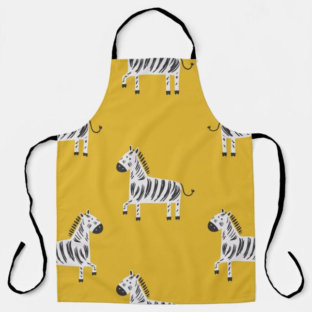 Tablier Belle motif sans couture pour enfants avec zèbres (Recto)