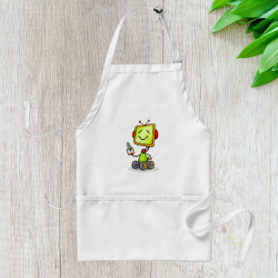 Tablier Belle Robot Rétro Cartoon Amusant IA Tech Art numé