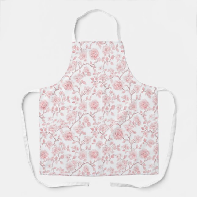 Tablier Belles Roses Roses Fleur Mariage (Recto)
