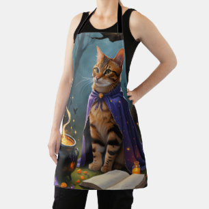 Tablier Bengale Chat Whimsical Halloween Peinture