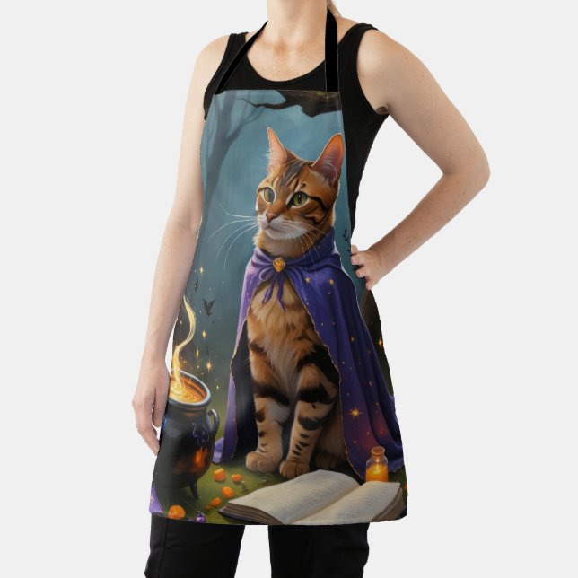 Tablier Bengale Chat Whimsical Halloween Peinture (Insitu)
