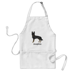 Tablier Berger Allemand Bi-Noir Cute Dog Avec Nom Personna