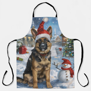 Tablier berger allemand hiver Wonderland Noël Joie