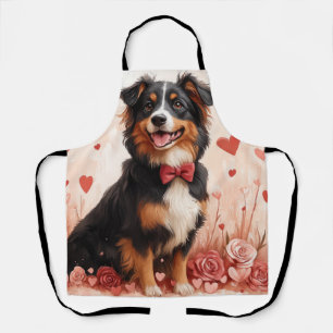 Tablier Berger australien avec Rose - Saint Valentin
