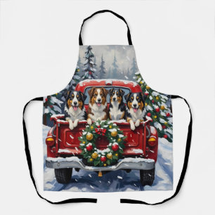 Tablier Berger Australien Noël Camion Rouge Fêtes