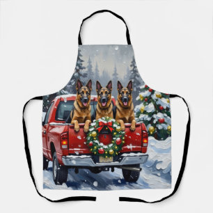 Tablier Berger Belge Noël Camion Rouge Fêtes