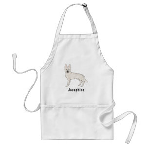 Tablier Berger Blanc Suisse Blanc GSD Chien Mignon Avec No
