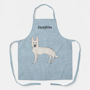 Tablier Berger Suisse blanc GSD mignon chien avec nom