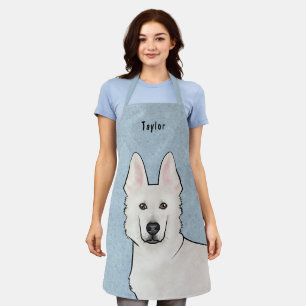 Tablier Berger suisse blanc GSD mignon Chien tête bleu