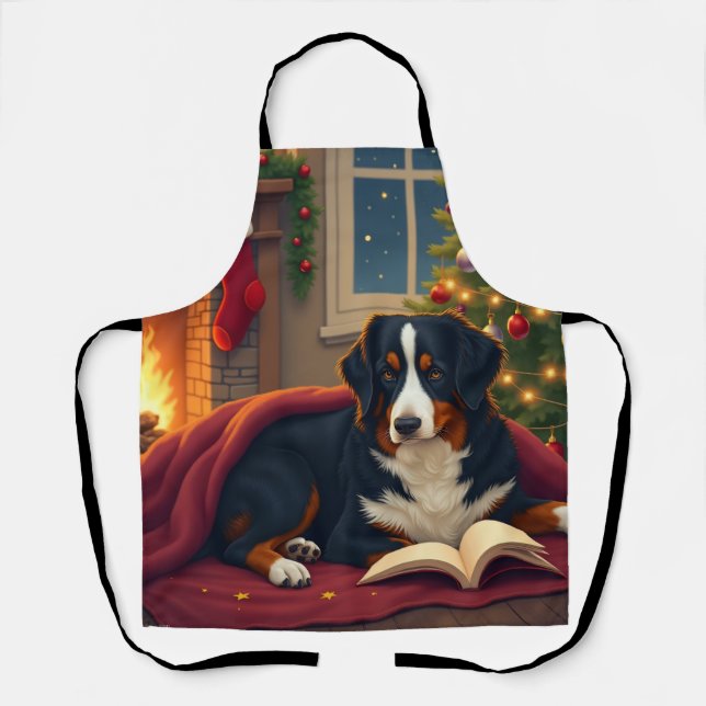 Tablier Bernese Mountain Dog Christmas Bedtime Story (Recto)